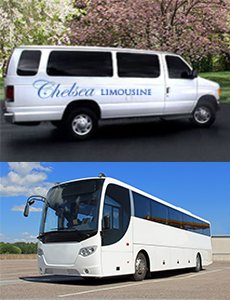 Chelsea Limousine's van and bus